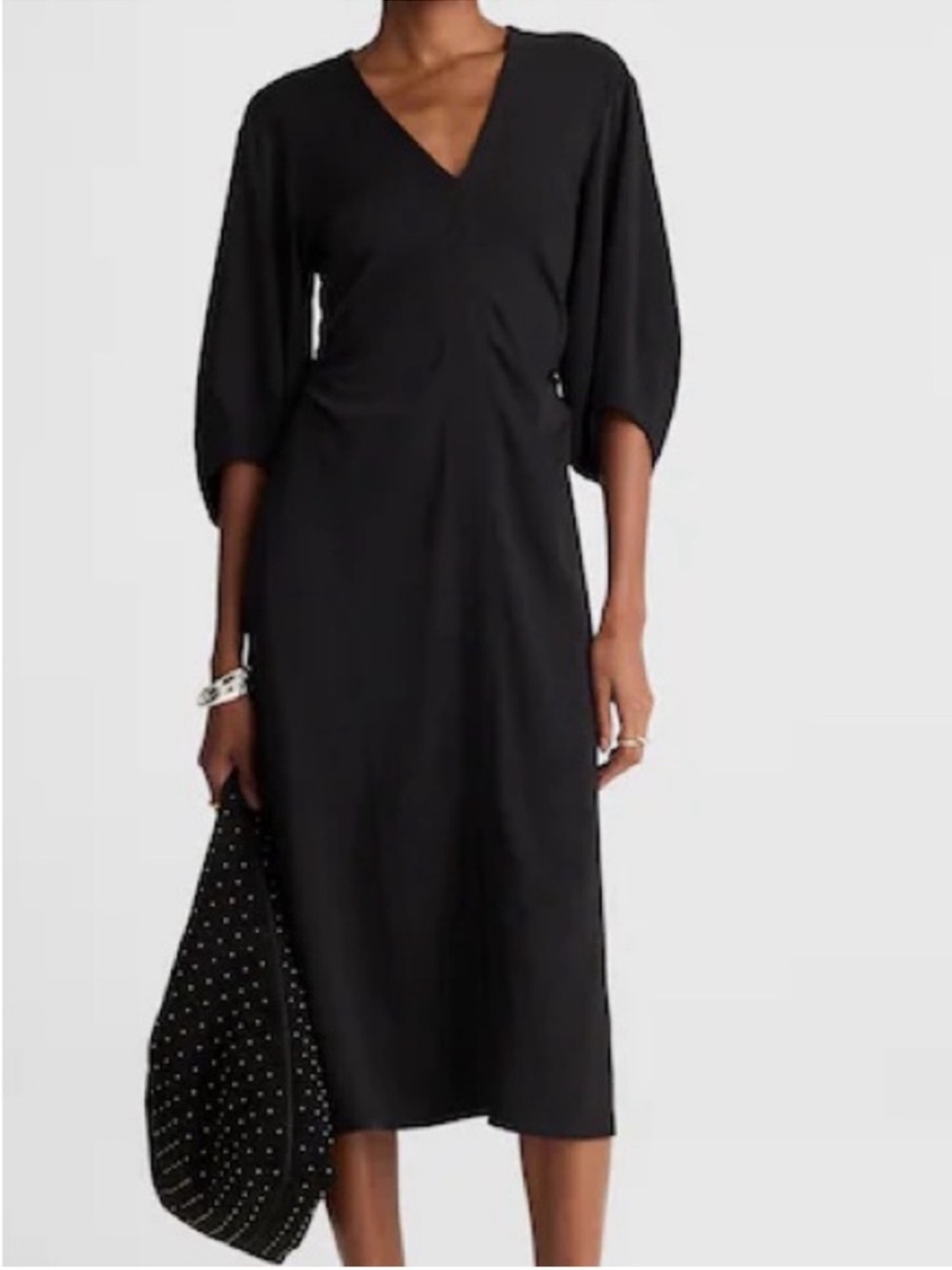 Madewell V neck Elevated Midi Dress